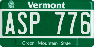 VT license plate ASP776