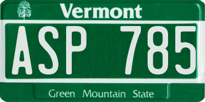 VT license plate ASP785