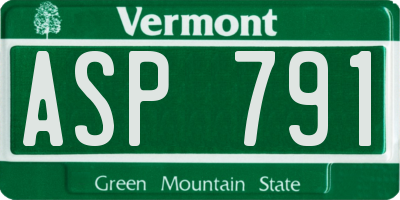 VT license plate ASP791
