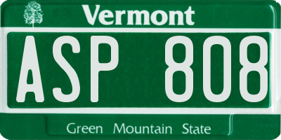 VT license plate ASP808
