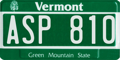 VT license plate ASP810