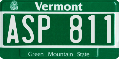 VT license plate ASP811