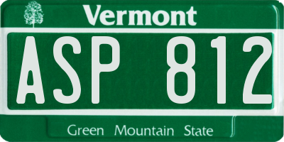 VT license plate ASP812