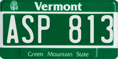 VT license plate ASP813