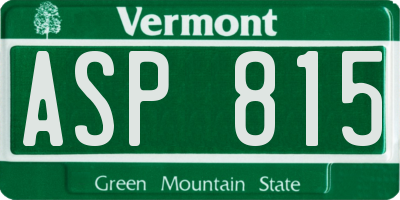 VT license plate ASP815