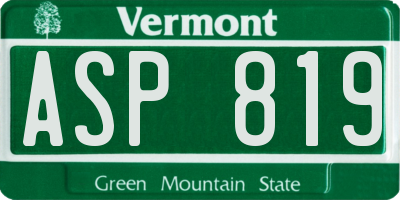 VT license plate ASP819