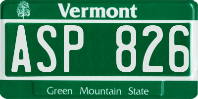 VT license plate ASP826