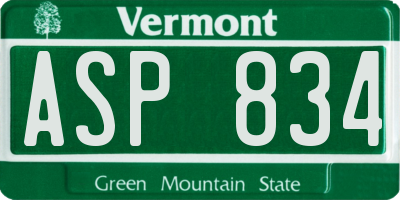 VT license plate ASP834