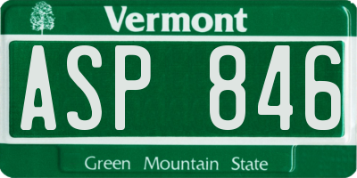 VT license plate ASP846