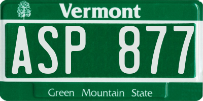 VT license plate ASP877