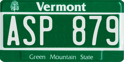 VT license plate ASP879
