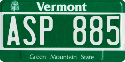 VT license plate ASP885