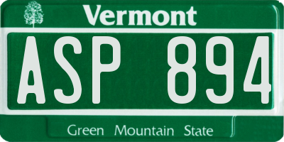 VT license plate ASP894