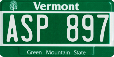 VT license plate ASP897