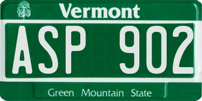 VT license plate ASP902