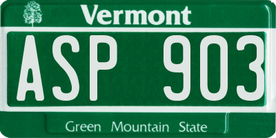 VT license plate ASP903