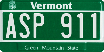 VT license plate ASP911