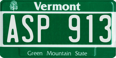 VT license plate ASP913
