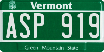 VT license plate ASP919