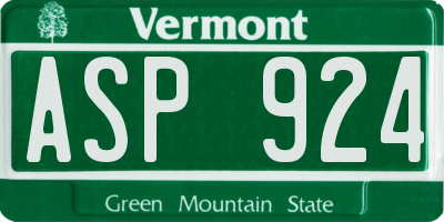 VT license plate ASP924
