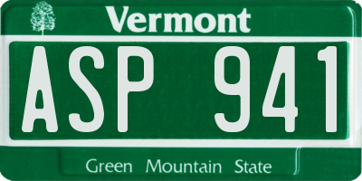 VT license plate ASP941