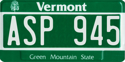 VT license plate ASP945