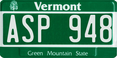 VT license plate ASP948