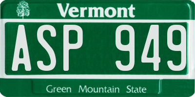 VT license plate ASP949