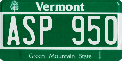VT license plate ASP950