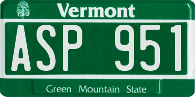 VT license plate ASP951