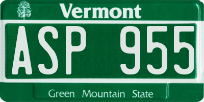 VT license plate ASP955