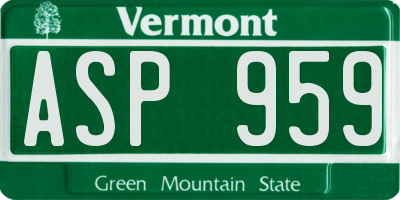 VT license plate ASP959