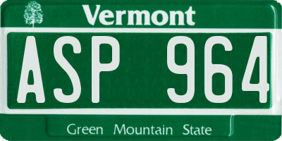 VT license plate ASP964