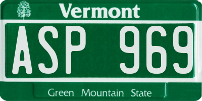 VT license plate ASP969