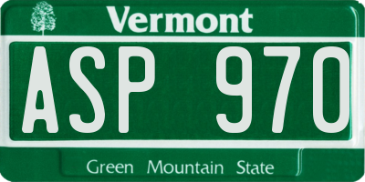 VT license plate ASP970