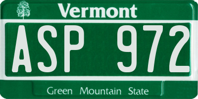 VT license plate ASP972