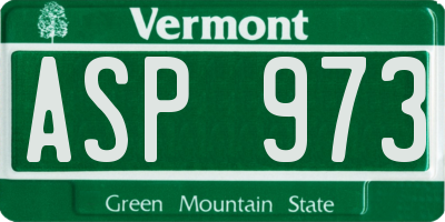 VT license plate ASP973