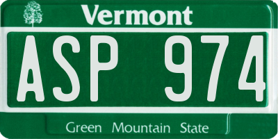 VT license plate ASP974