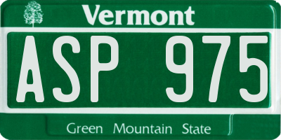 VT license plate ASP975