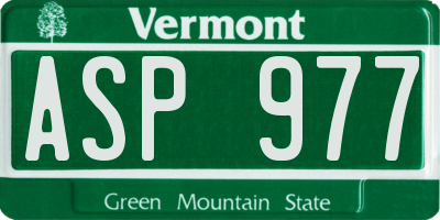 VT license plate ASP977