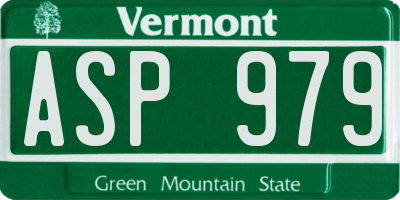VT license plate ASP979