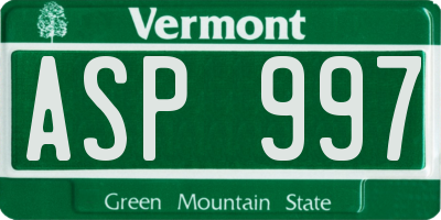 VT license plate ASP997