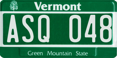 VT license plate ASQ048