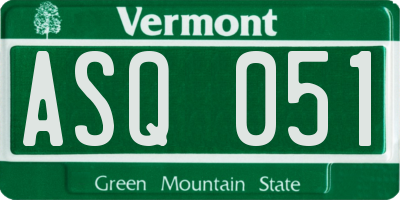 VT license plate ASQ051