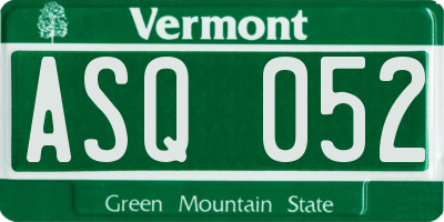 VT license plate ASQ052