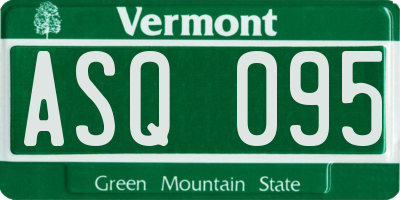 VT license plate ASQ095