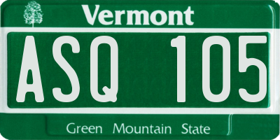 VT license plate ASQ105