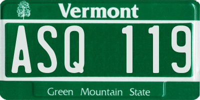 VT license plate ASQ119