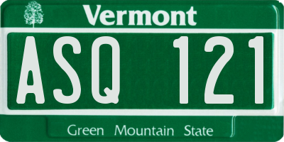 VT license plate ASQ121