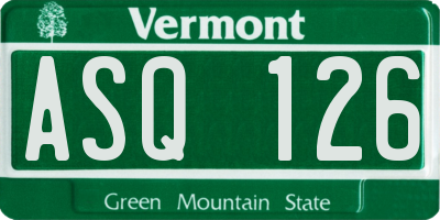 VT license plate ASQ126